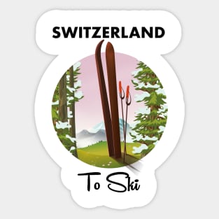 Switzerland to ski Sticker